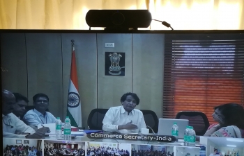 Hon. Mr Suresh Prabhakar Prabhu, Minister of Commerce and Industry, GoI interacting with the Indian Business Community  through DVC on 6.5.2019