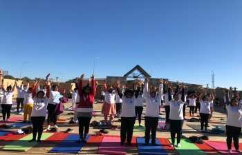 Celebration of 5th International Day of Yoga  on 23.6.2019 at Open Arena, University of Botswana, Gaborone