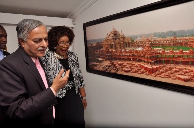 H.E. Dr. Ketan Shukla, High Commissioner of India to Botswana with Hon. Ms. Botlogile Tshireletso, Assistant Minister of Local Government amp Rural Development of the Republic of Botswana on the occasion of Indian Art Exhibition at Thapong Visual Arts Centre on 12.09.2016