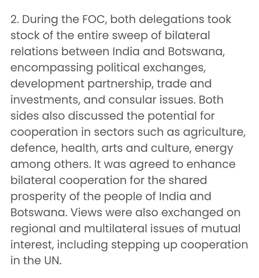 4th India Botswana Foreign Office Consultations